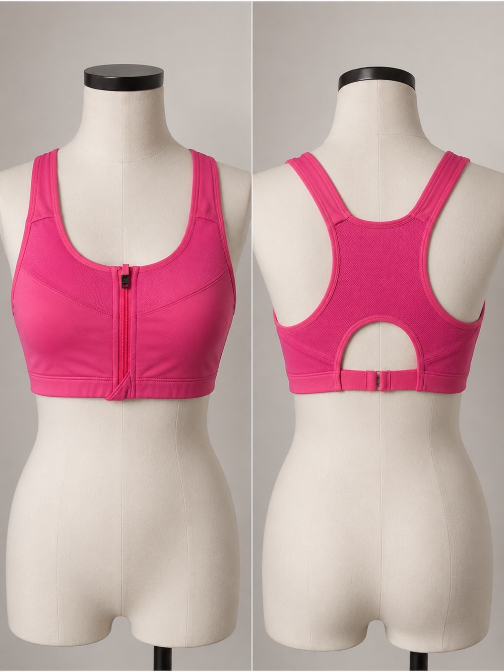 NEW Women’s Pink Front-Zip Sports Bra